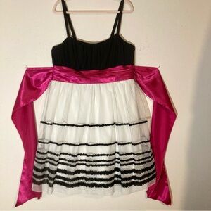 *NWOT* Trixxi Black & White Party Dress w/ Hot Pink Sash, Sz 2X